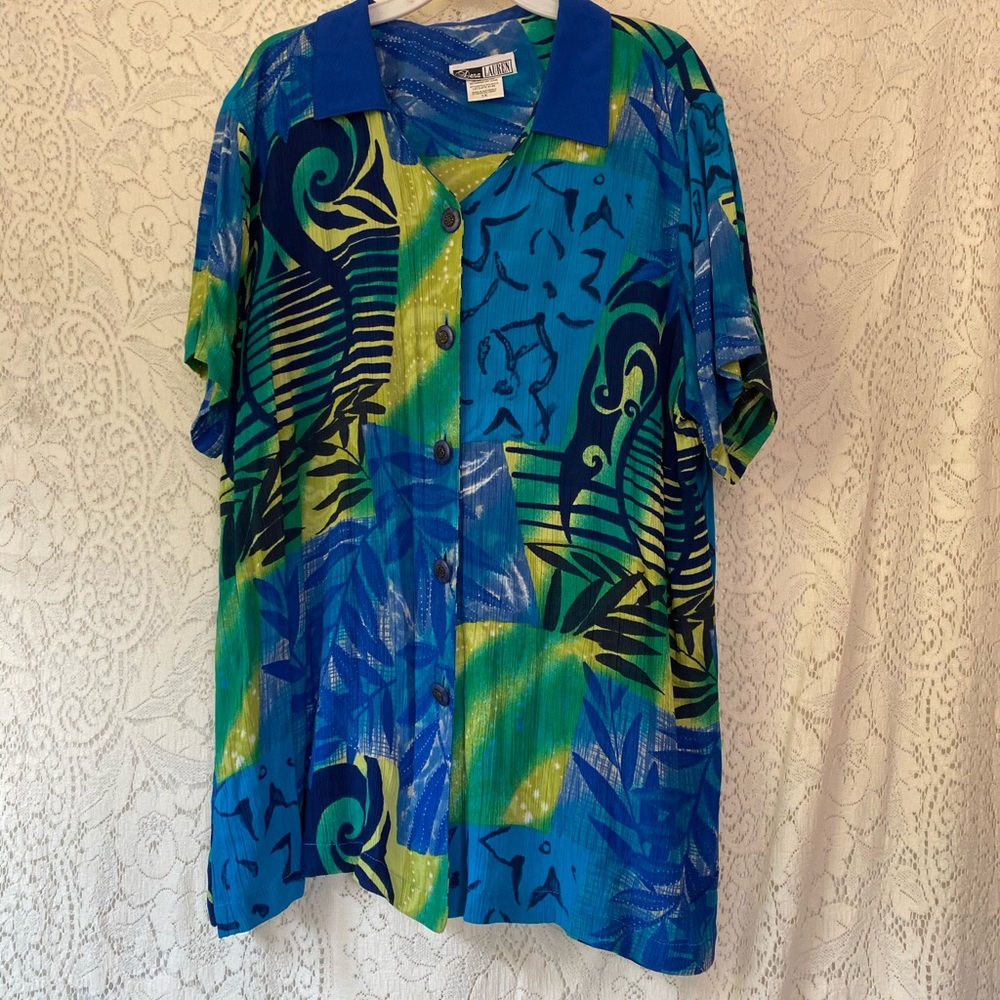 Vintage Dena Lauren Plus Size Abstract Floral Print Size 1X
